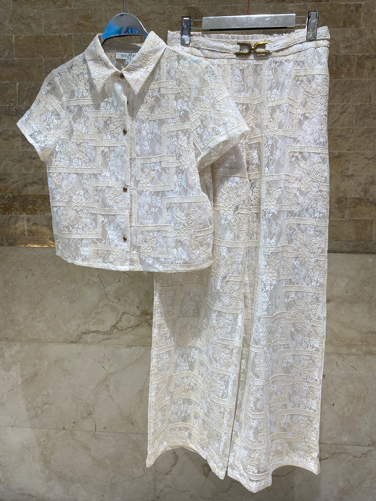 Mesha/Esther Lace Shirt and Pants - Brown Loft