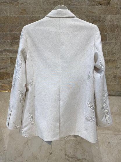 Fenty Embroidered Linen Jacket جاكيت من الكتان المطرز - Brown Loft