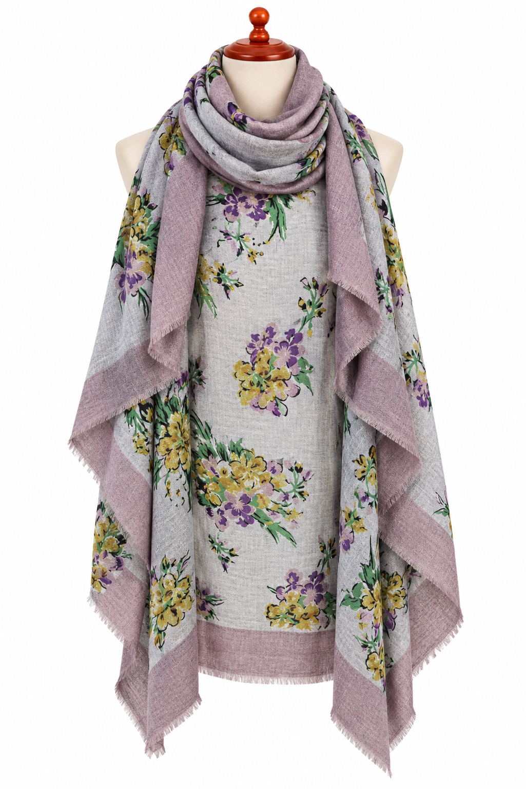 C211043 Square Floral Pattern Scarf