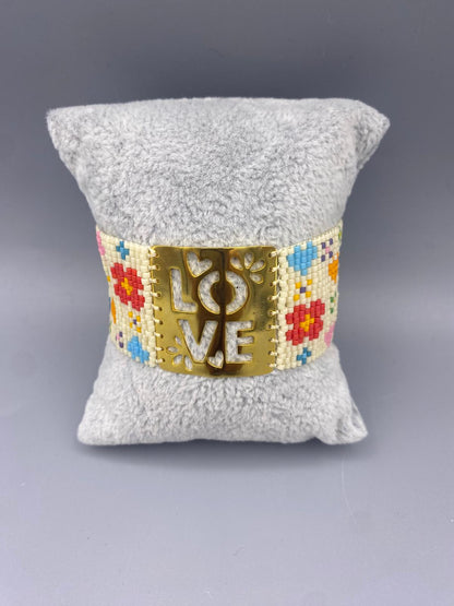 Flower LOVE BIG 10909 خرز خيط مضفر عريض - Brown Loft