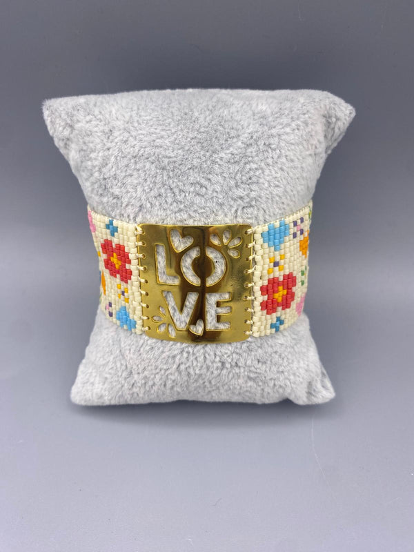 Flower LOVE BIG 10909 خرز خيط مضفر عريض