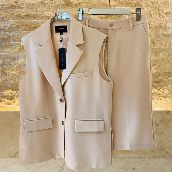 G26012 SET Tailored Vest and Bermuda Short سترة مصممة خصيصًا وشورت برمودا