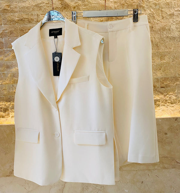 G26012 SET Tailored Vest and Bermuda Short سترة مصممة خصيصًا وشورت برمودا