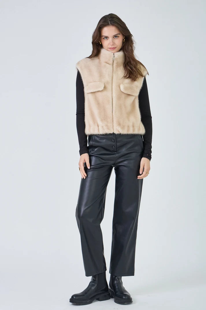 Gaby Plain Faux Fur Vest