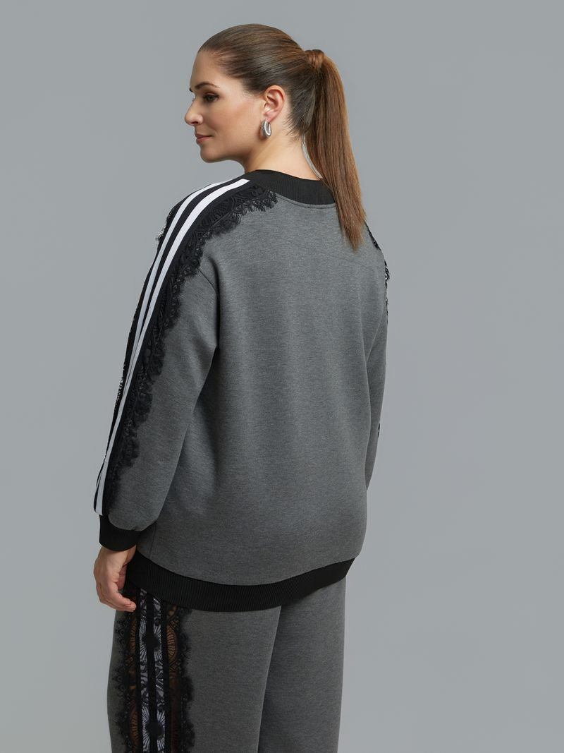 Lace Detail Zip-Up Tracksuit Set 8601.4019/2061