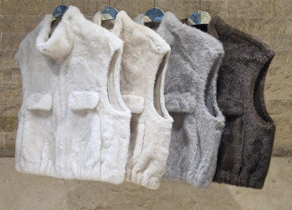Gaby Plain Faux Fur Vest