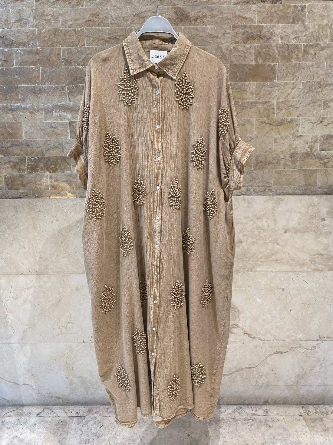 Galene Linen Blend Oversized Long Dress فستان طويل واسع من مزيج الكتان