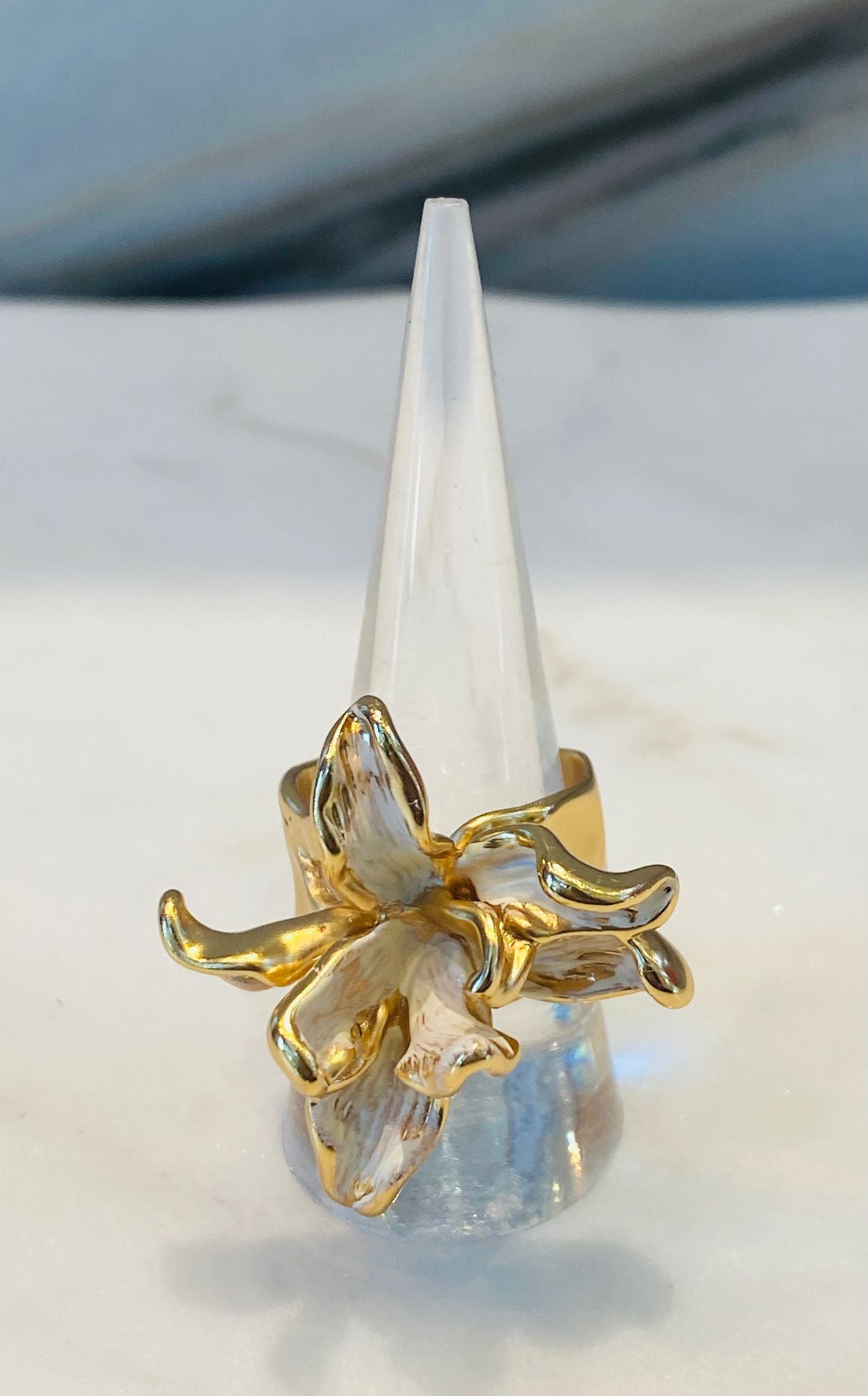 Gia Ring بتلات الزهور حلقة مفتوحة