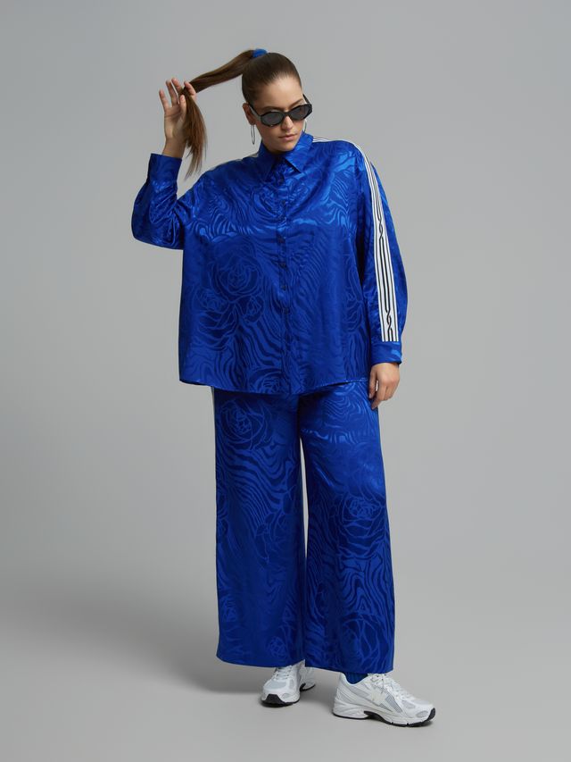Textured Shirt &amp; Wide-Leg Pants Set 8601.3039/2053