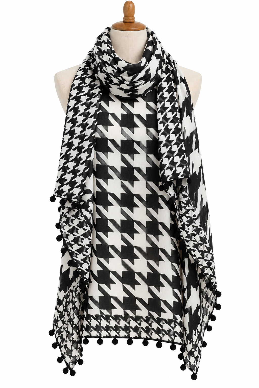 C211071 Houndstooth Print Square Scarf