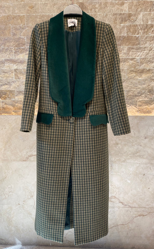 Gaspari معطف منقوش من المخمل بياقة مربعة