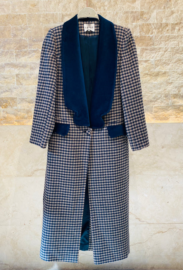 Gaspari معطف منقوش من المخمل بياقة مربعة