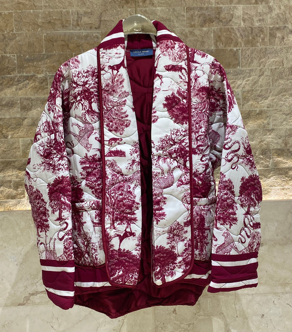 KE7903 Quilted Safari Printed Jacket سترة مبطنة مطبوعة بنقشة سفاري