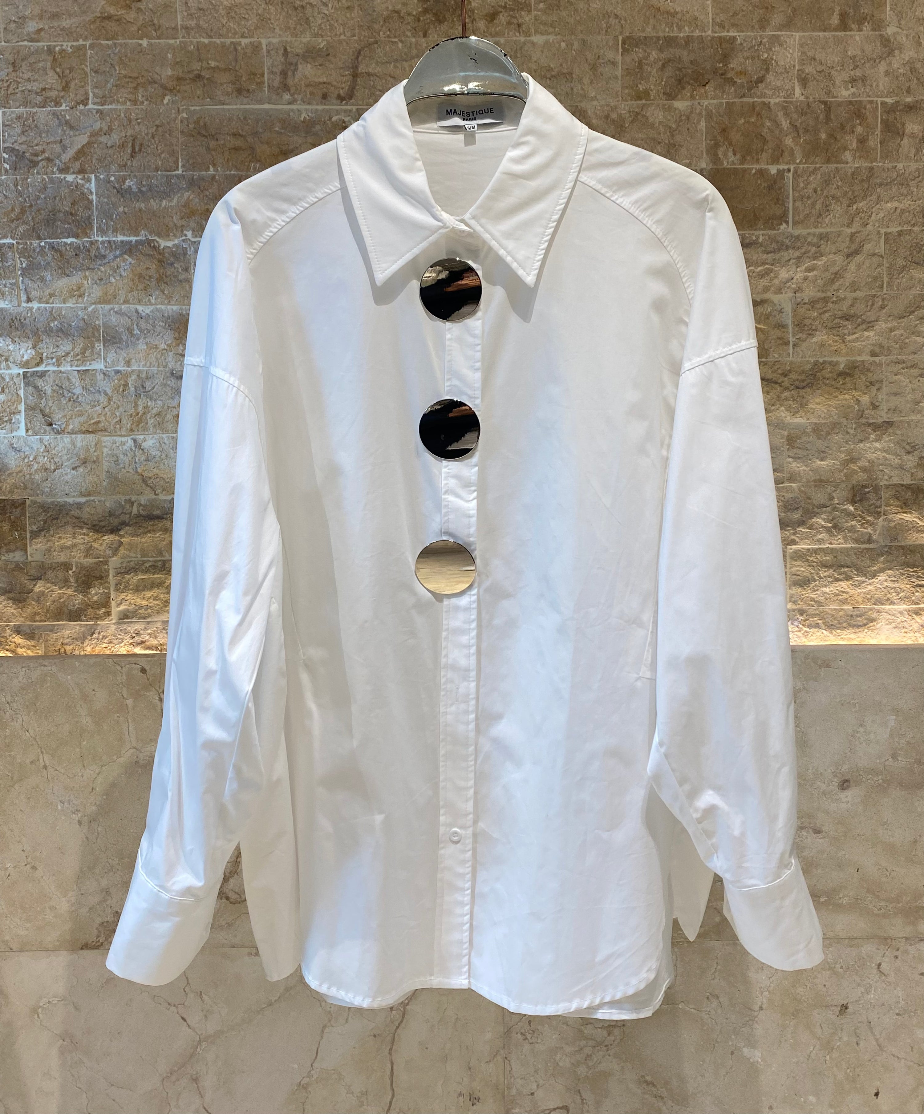 MJ264782 Shirt Collared Oversized Shirt - Brown Loft