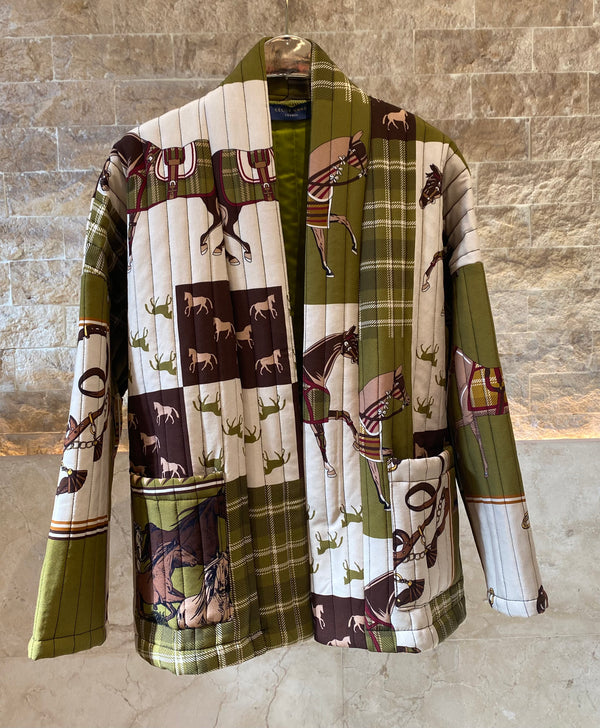 KD7280-17 Horse Print Jacket سترة طباعة الحصان