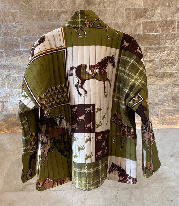 KD7280-17 Horse Print Jacket سترة طباعة الحصان
