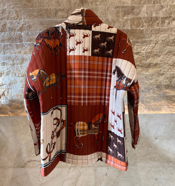 KD7280-17 Horse Print Jacket سترة طباعة الحصان
