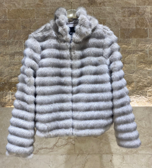 54-9106 Cropped Jacket سترة قصيرة من الفرو الصناعي