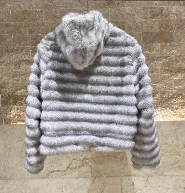 54-9106 Cropped Jacket سترة قصيرة من الفرو الصناعي