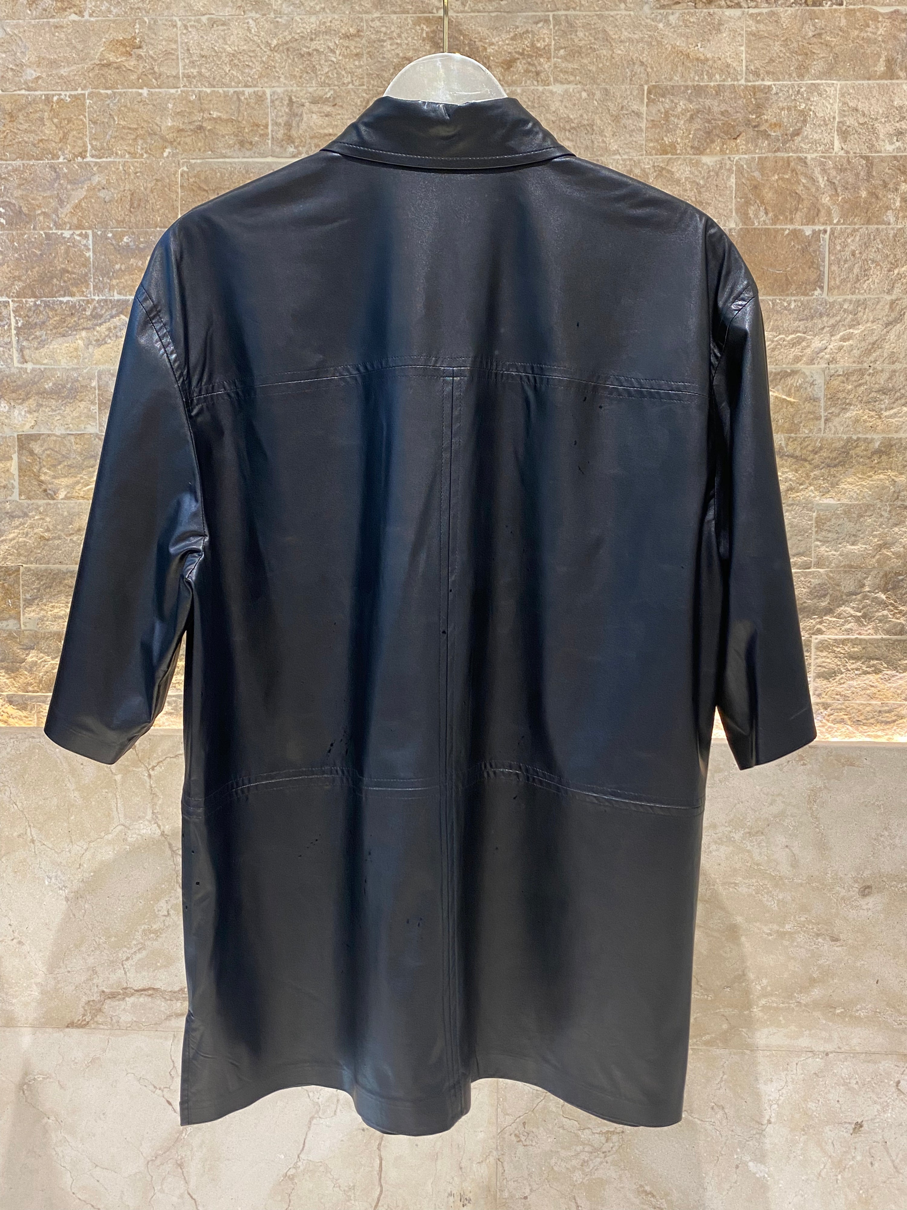54-7009 Faux Leather Long Shirt - Brown Loft
