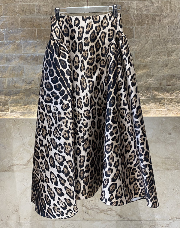 Falda 252139 Leopard Print Midi Skirt تنورة ميدي بنقشة جلد النمر