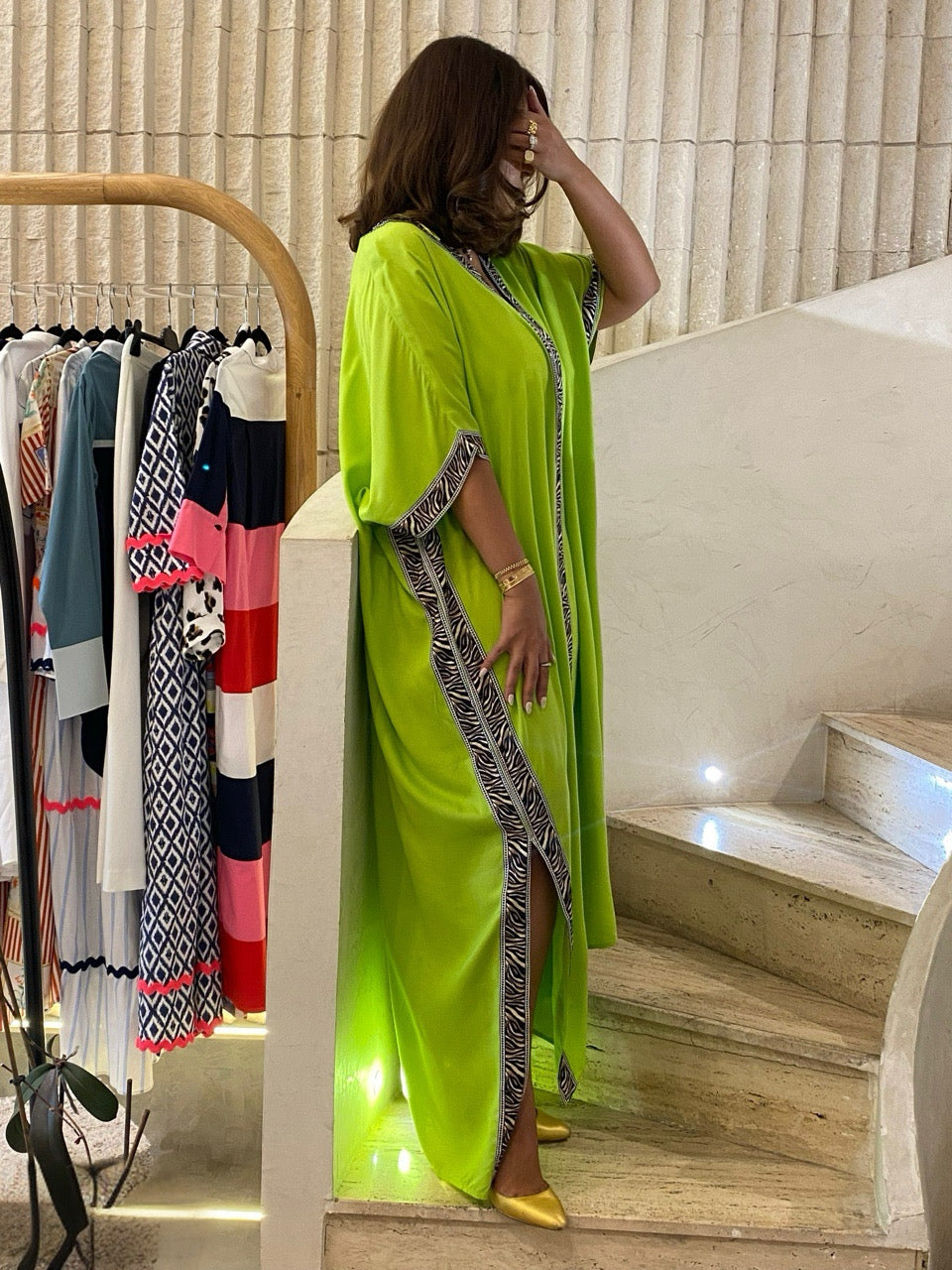 فستان كافتان لايم 2516055