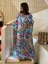 BL6 Satin Long Printed Kaftan Dress - Brown Loft