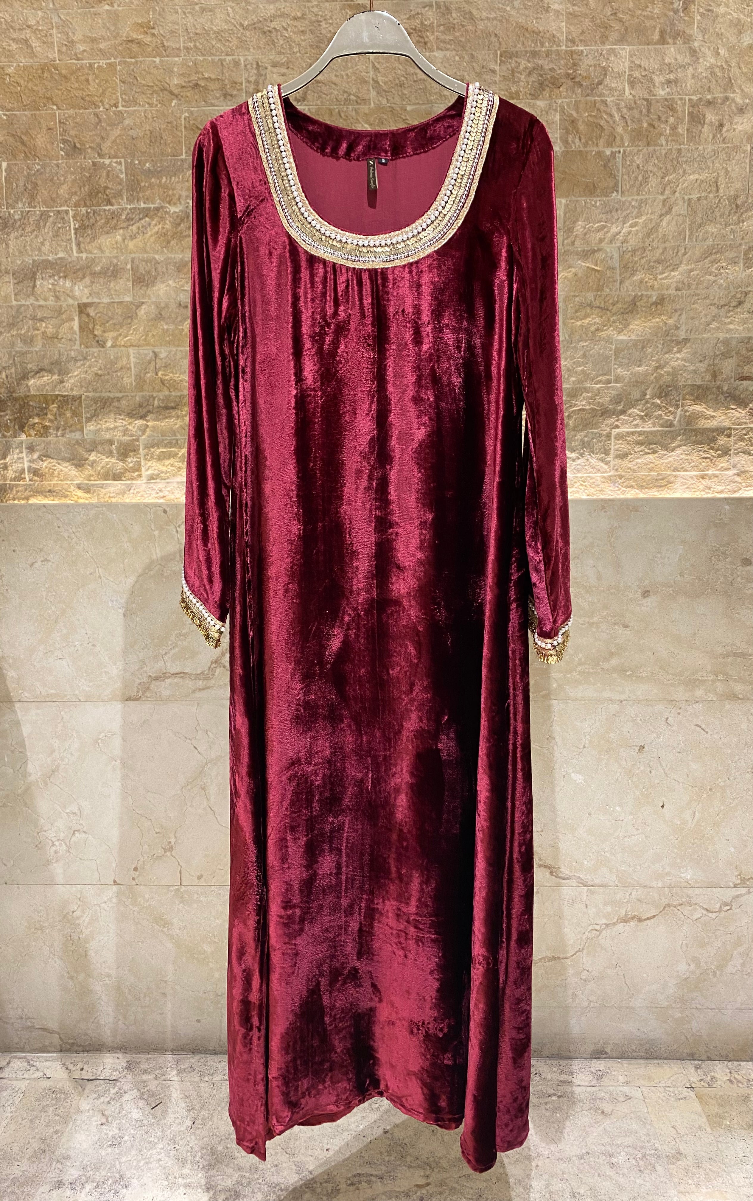 Velvet Pearl Kaftan - Brown Loft