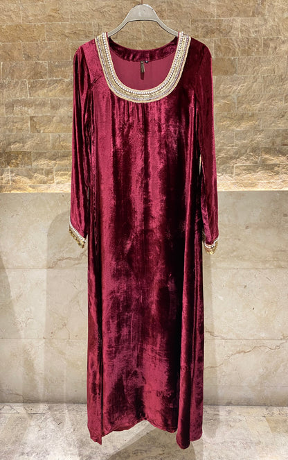 Velvet Pearl Kaftan - Brown Loft
