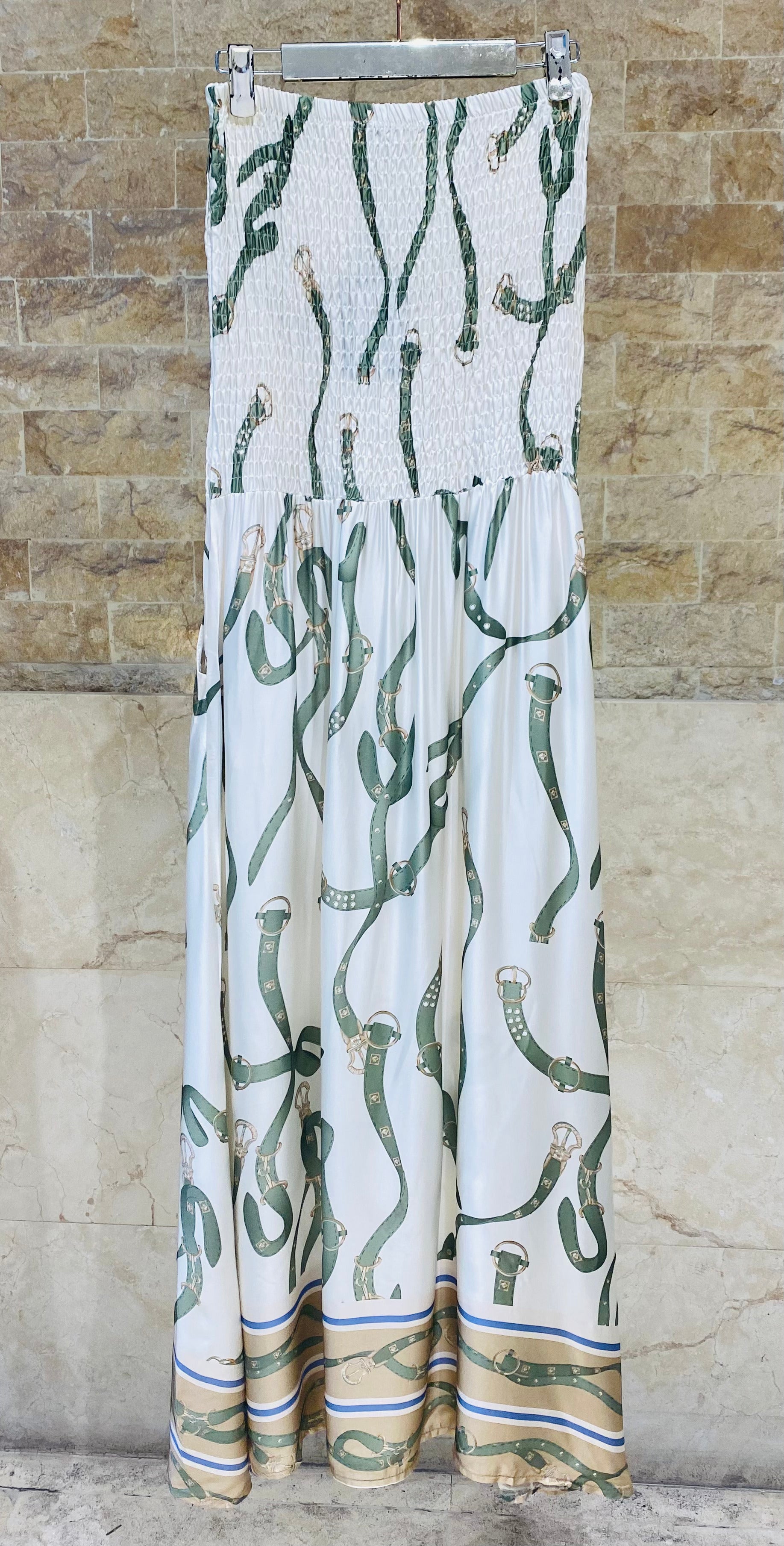 Strapless Tube Smocked Satin Dress KD9668VS-1