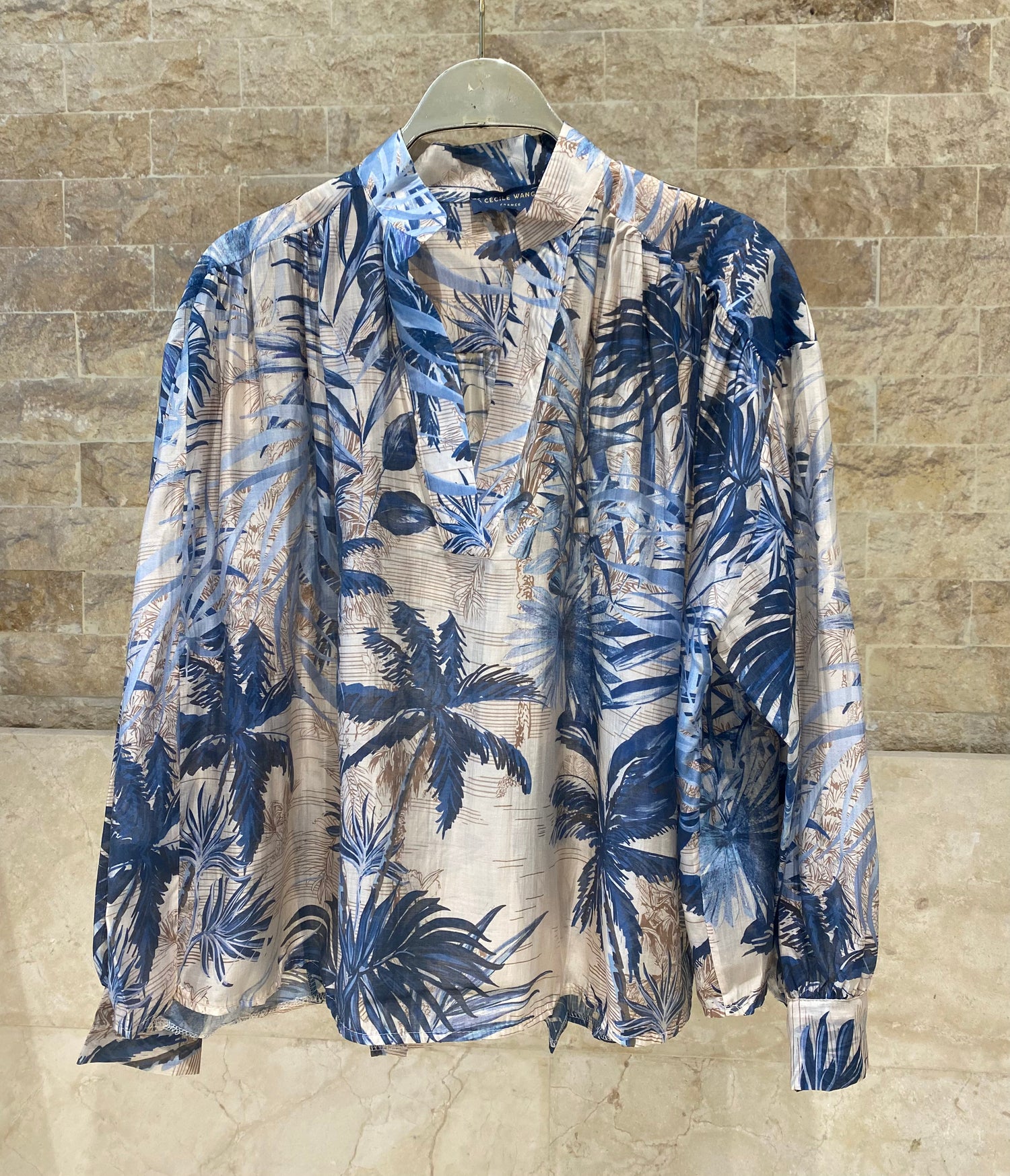 Palm Leaf Patterned Oversized Top DB2658/7515