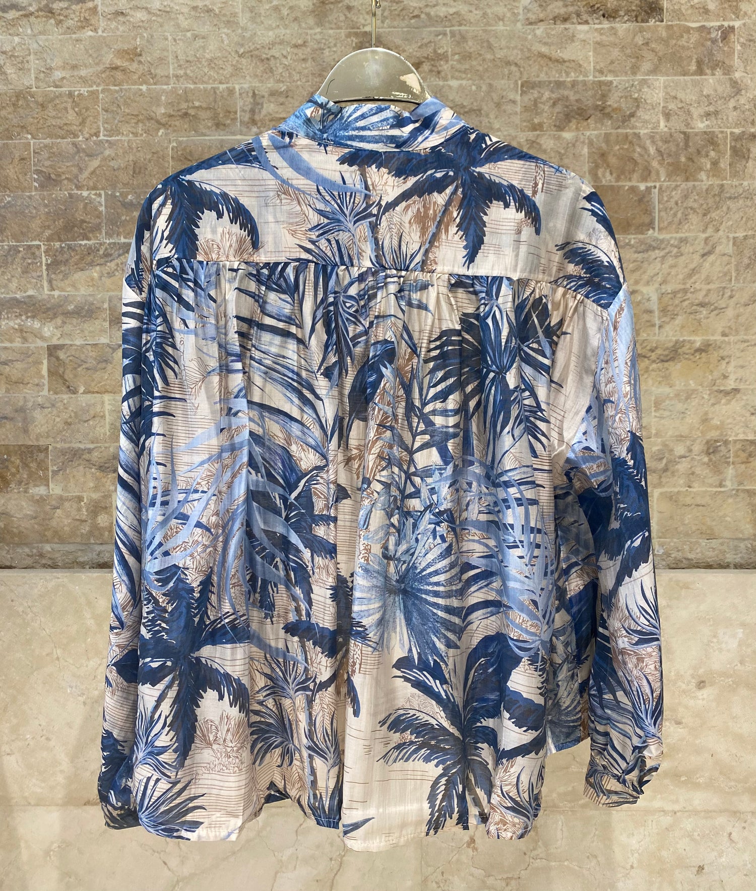 Palm Leaf Patterned Oversized Top DB2658/7515