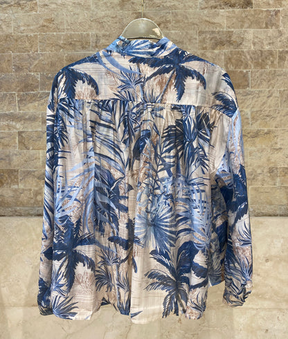 Palm Leaf Patterned Oversized Top DB2658/7515