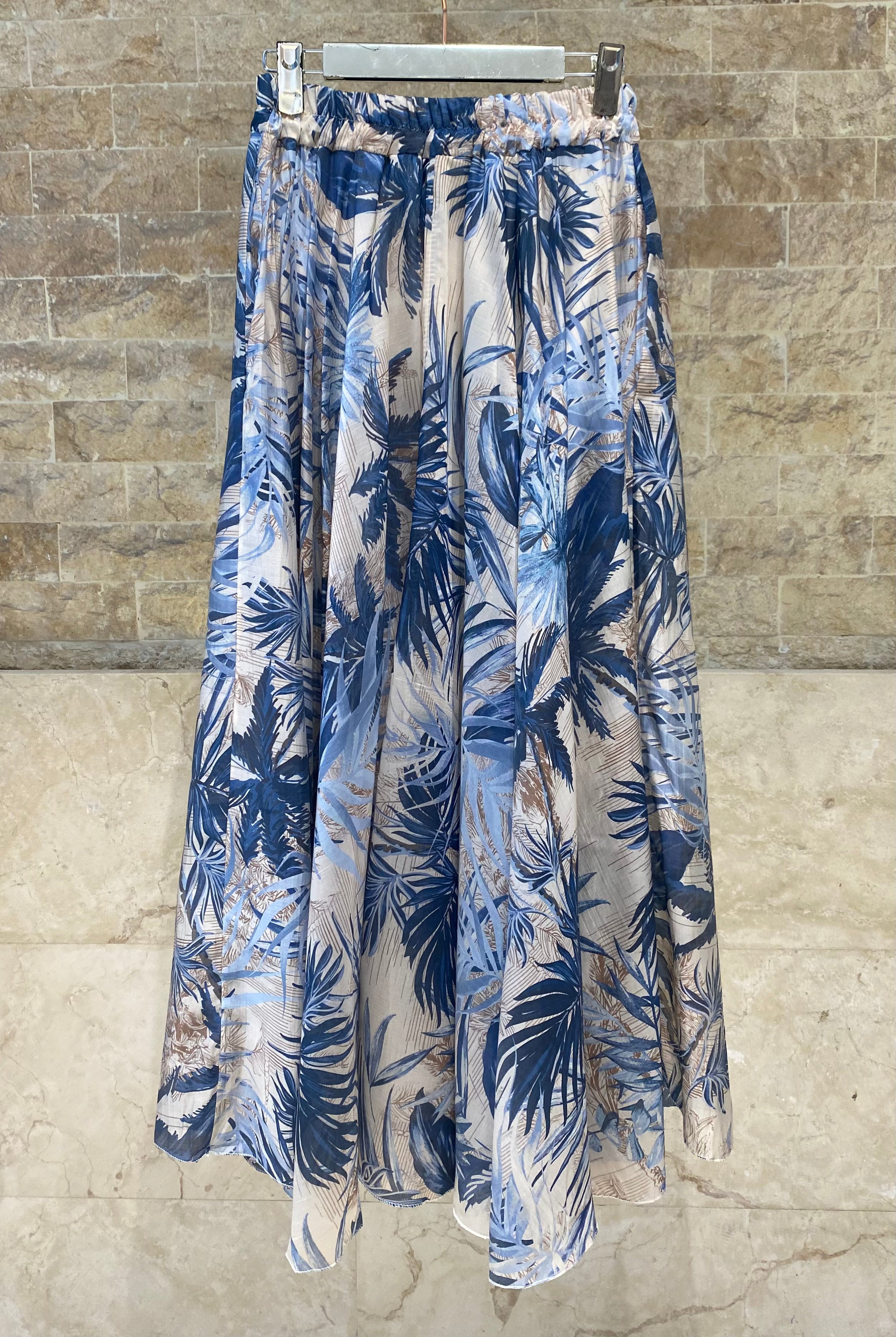 Palm Leaf Patterned Oversized Top DB2658/7515