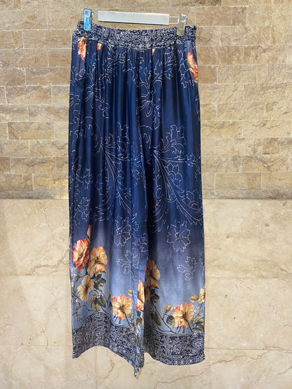 Floral Print Satin Shirt and Pants Sets KD8658/7789VS