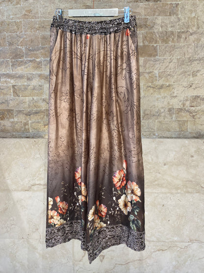 Floral Print Satin Shirt and Pants Sets KD8658/7789VS