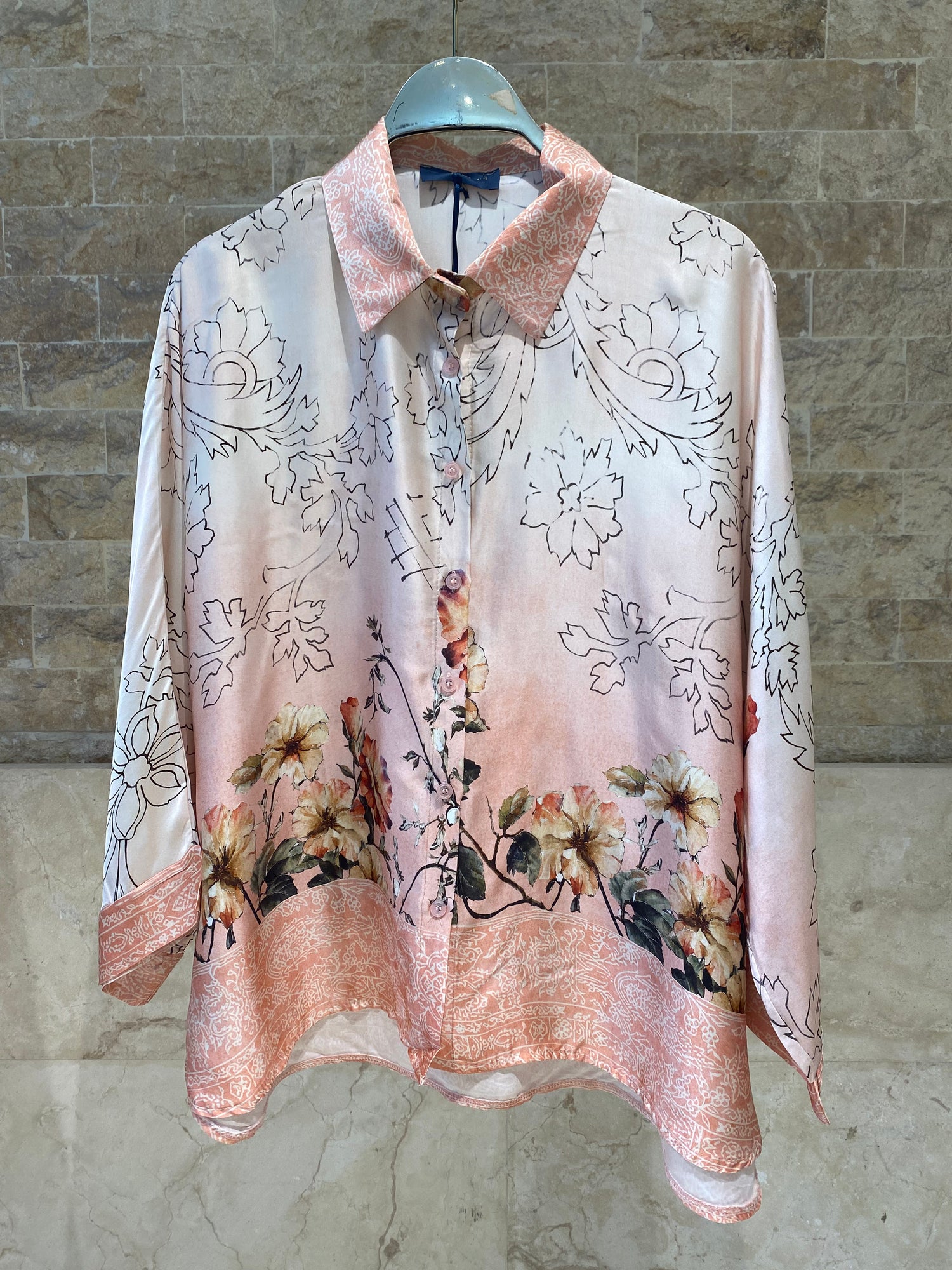 Floral Print Satin Shirt and Pants Sets KD8658/7789VS