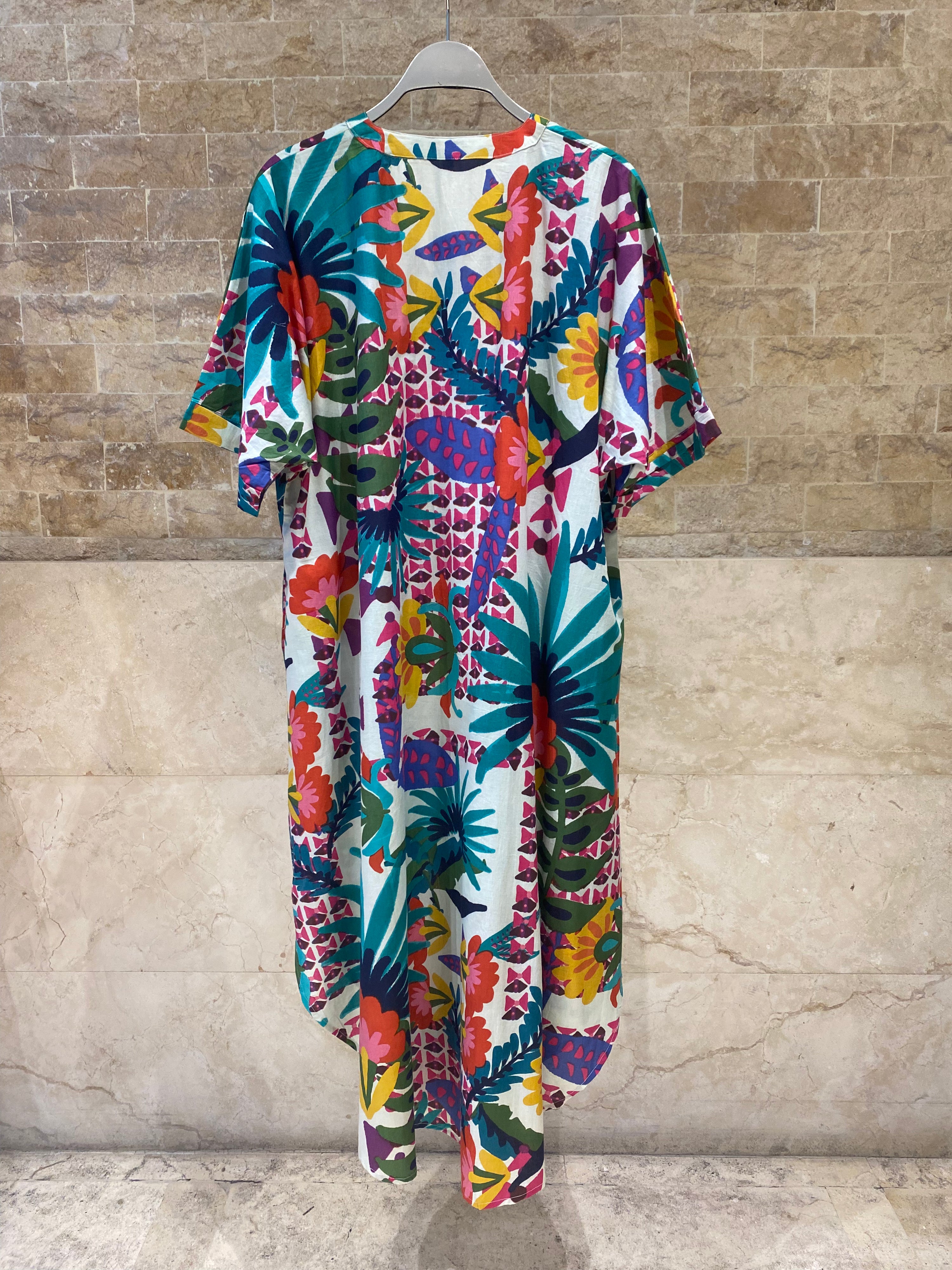 67916-1306 Multicolor Tropical Printed Dress