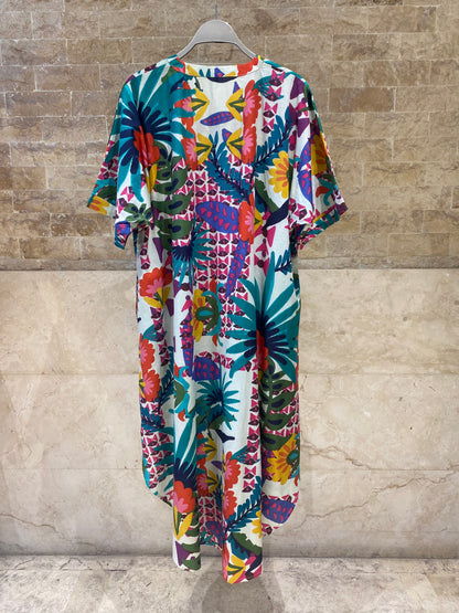 67916-1306 Multicolor Tropical Printed Dress