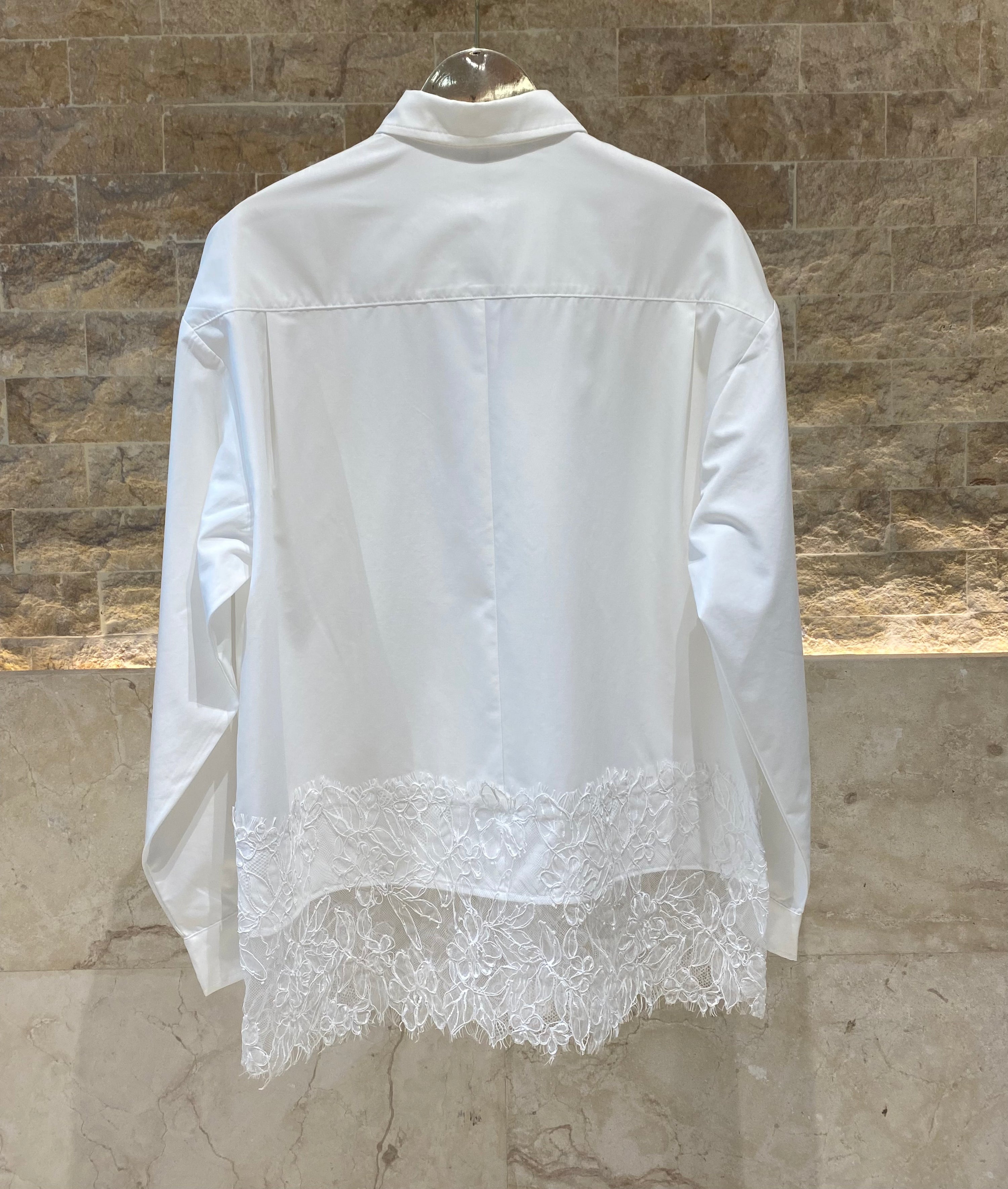 COBEB1003 Oversized Lace Panel Shirt - Brown Loft