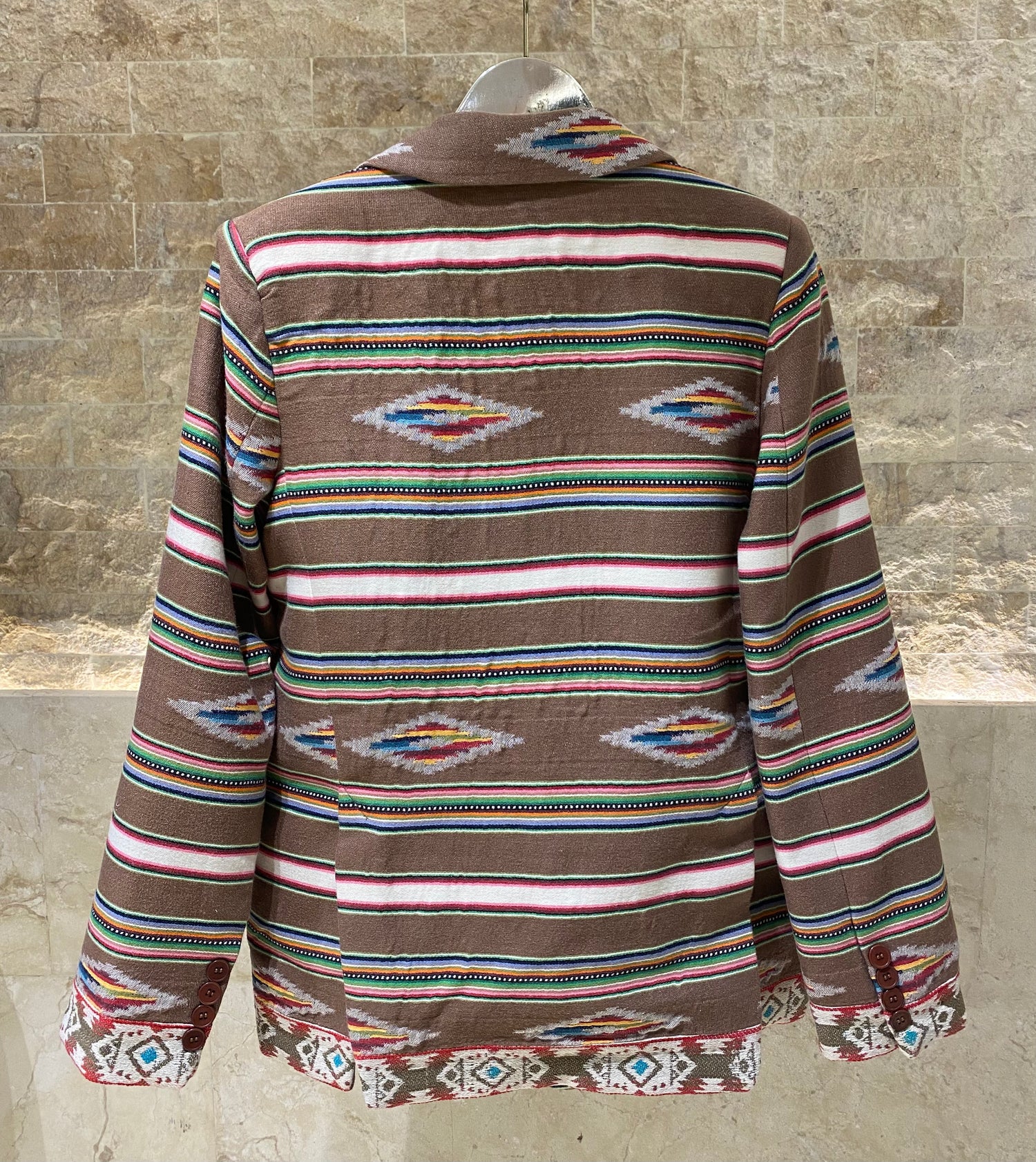 35983 Jacquard Jacket - Brown Loft