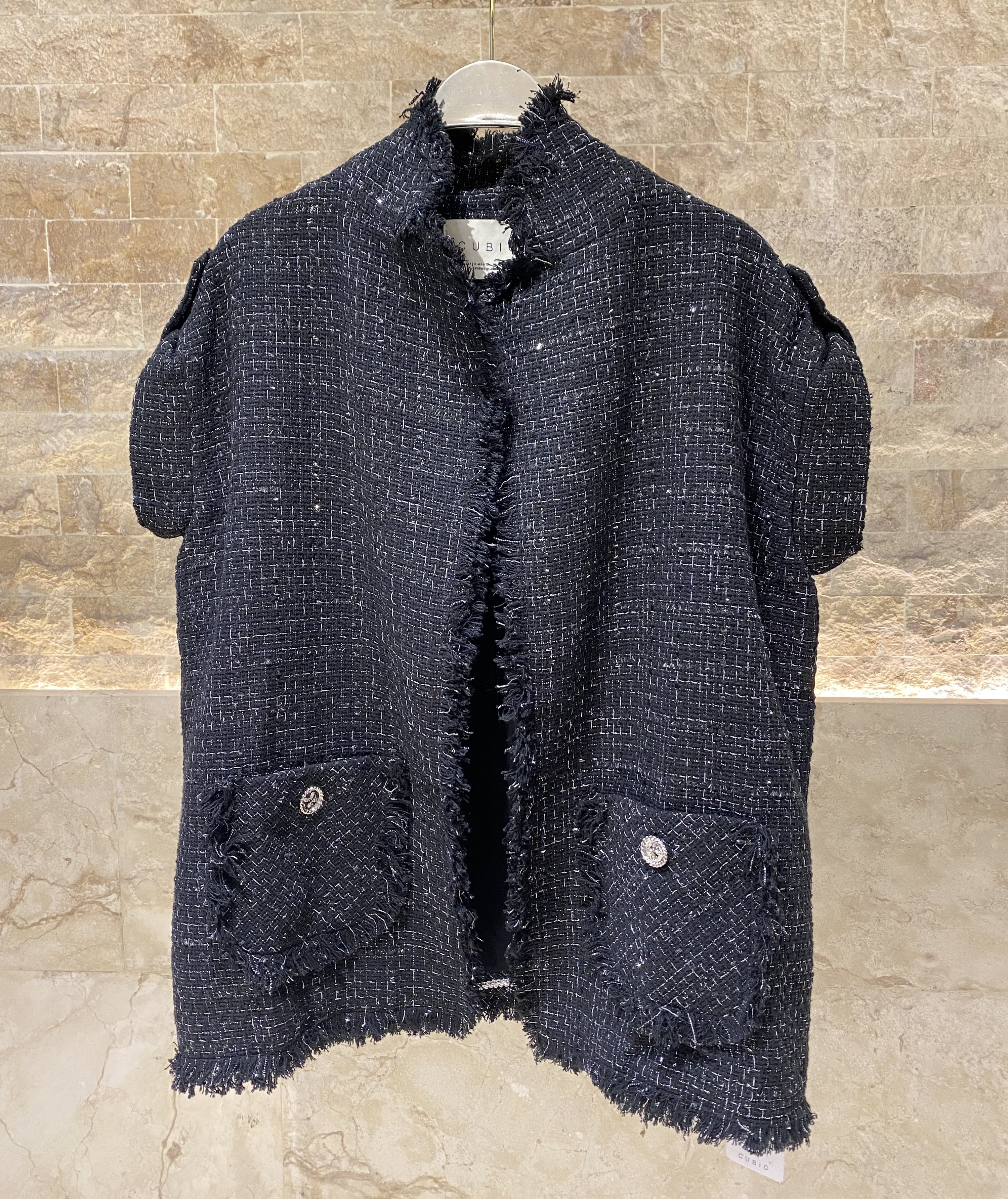 COBEC2002 Lurex Tweed Oversized Jacket - Brown Loft