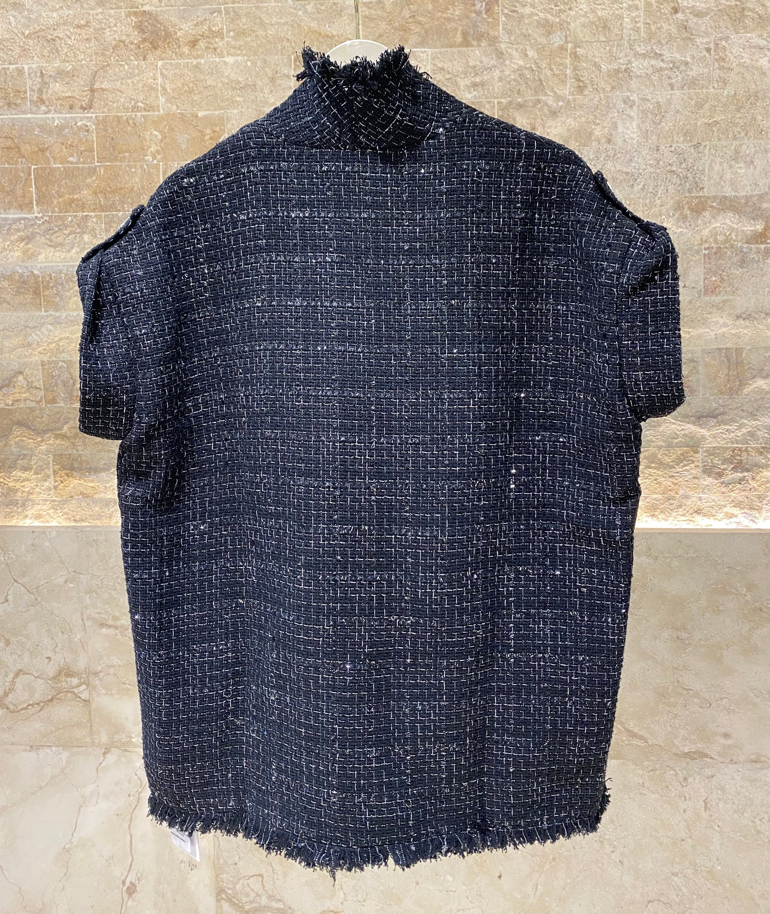 COBEC2002 Lurex Tweed Oversized Jacket - Brown Loft