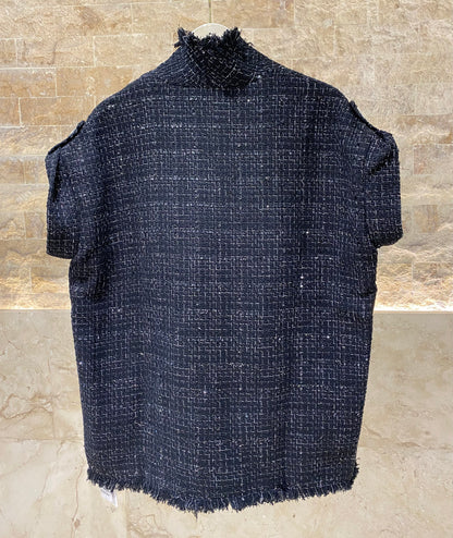 COBEC2002 Lurex Tweed Oversized Jacket - Brown Loft