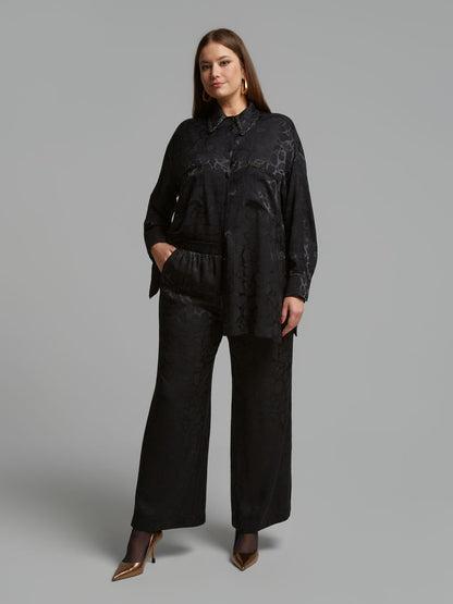 Lace Detail Shirt &amp; Wide-Leg Pants Set 8601.3060/2080