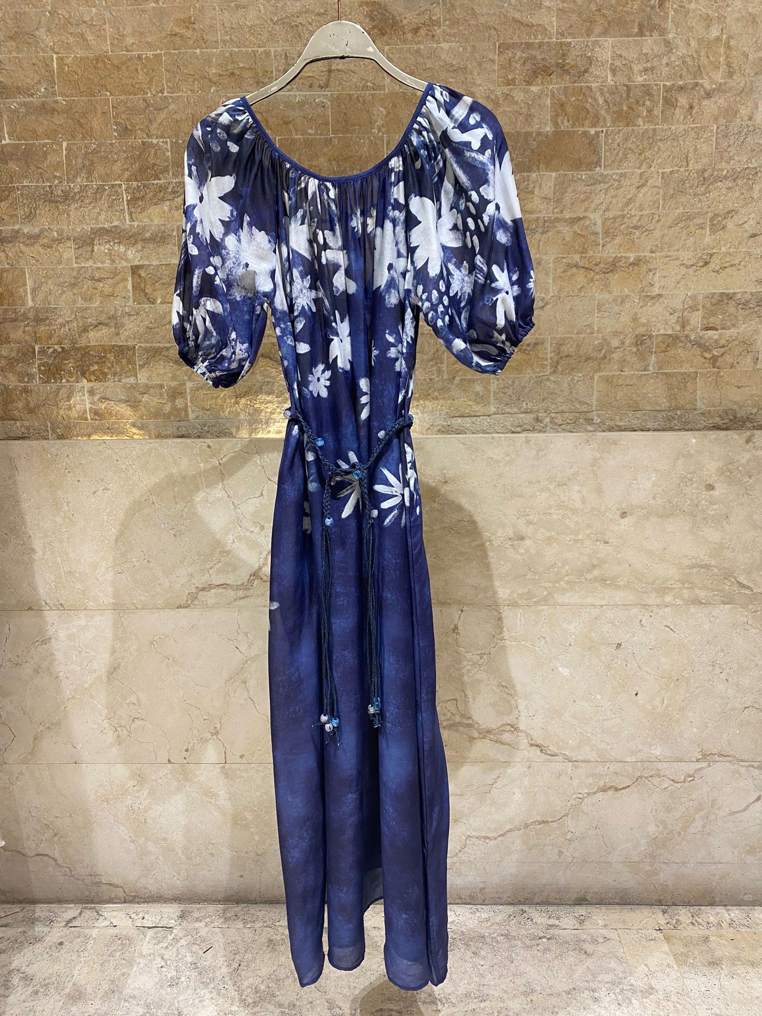 Joyce Floral Print Maxi Kaftan Dress - Brown Loft