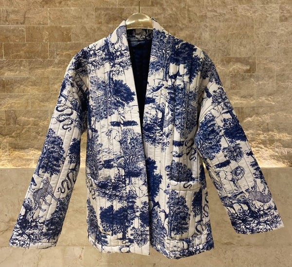 KD7280-8 Quilted Safari Printed Jacket