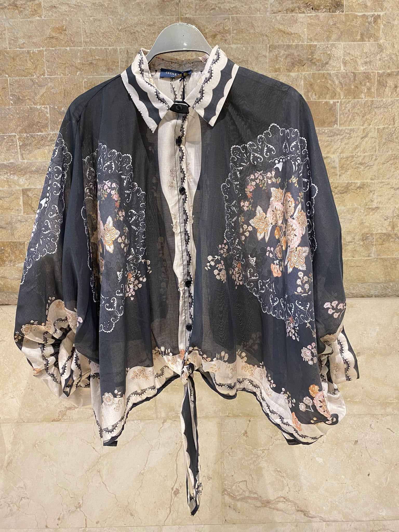 Oversized Midnight Garden Print Shirt KD88001TC