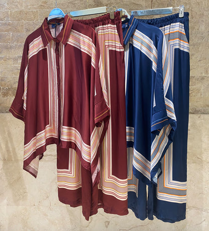 KD8871/9099-71 Ticking Stripe Shirt and Pants Set