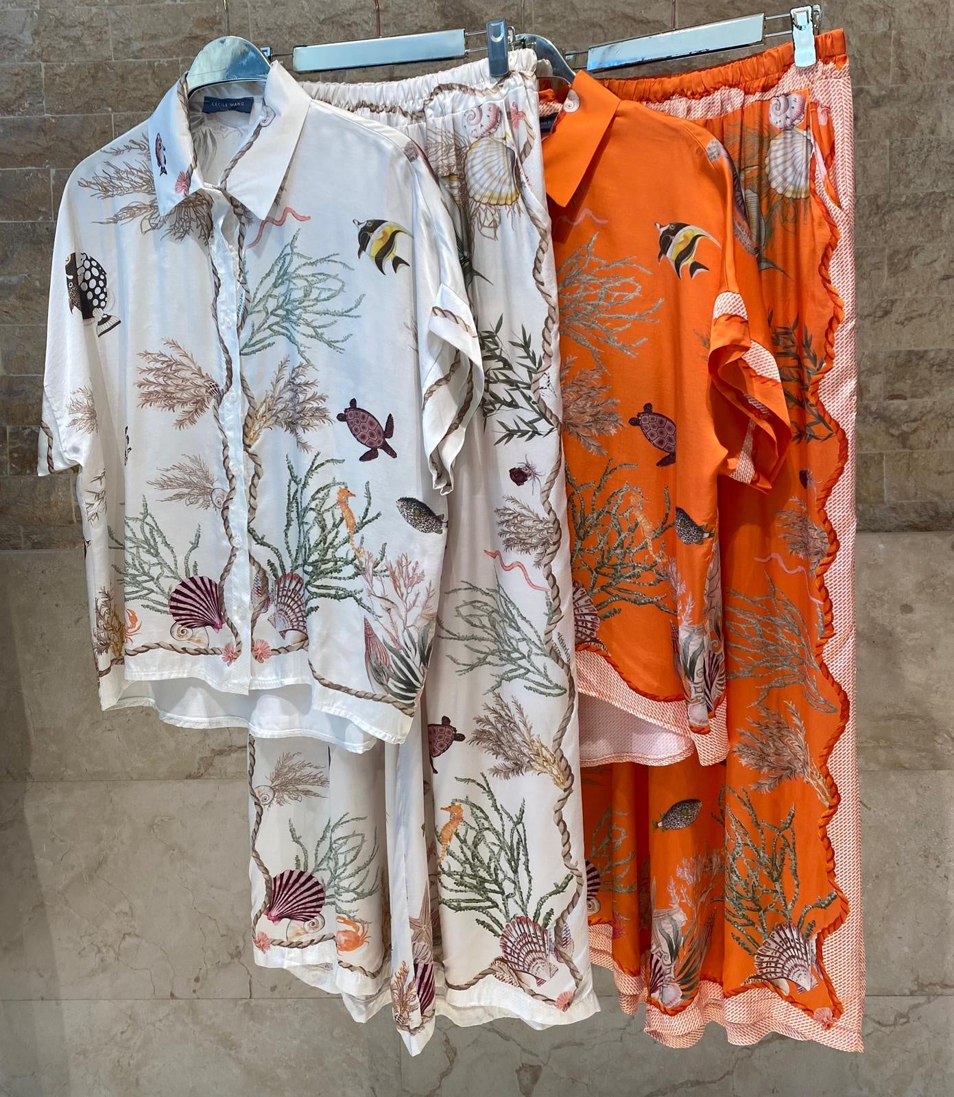 Marine Print Satin Shirt and Pants KD9119/99VS-8